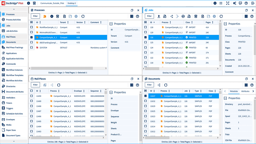 Output Management Software UI - User Interface