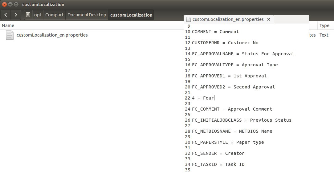 Document Desktop config xml